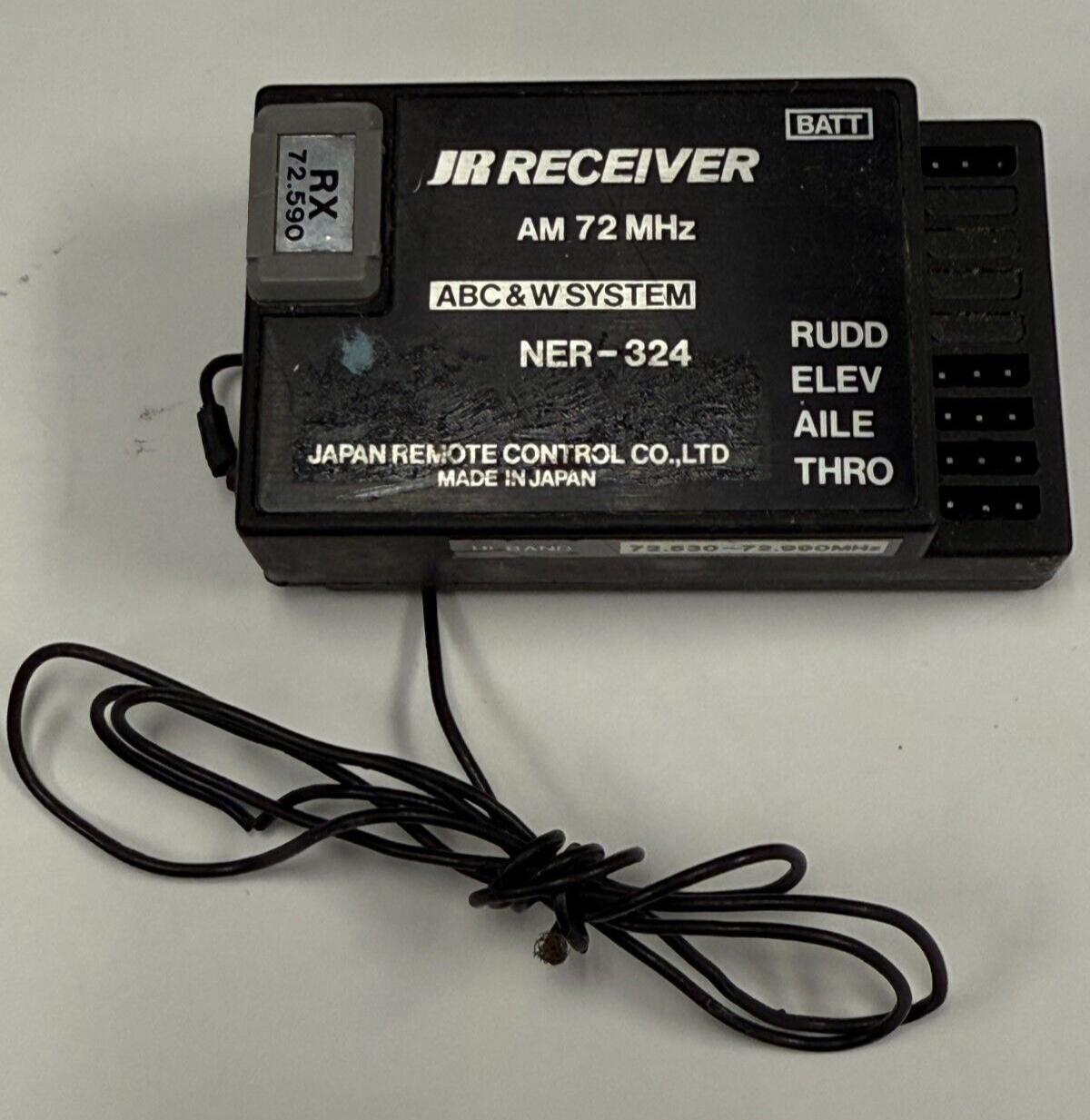 JR NER324 NER-324 72mhz AM RC Remote Control Airplane Receiver CH 72.590