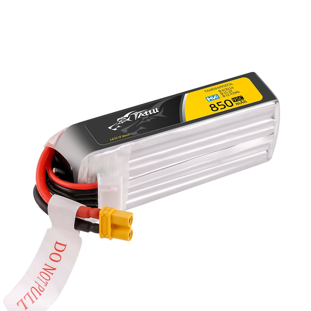 Tattu 850mAh 4s 95C 15.2V HV Lipo RC Airplane Battery Long Pack With XT30 Plug