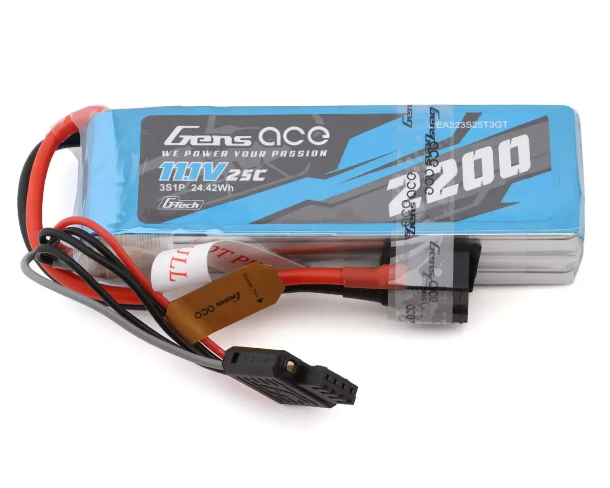 Gens Ace G-Tech 3S LiPo Battery 25C 11.1V 2200mAh Universal Connector EC3 Deans