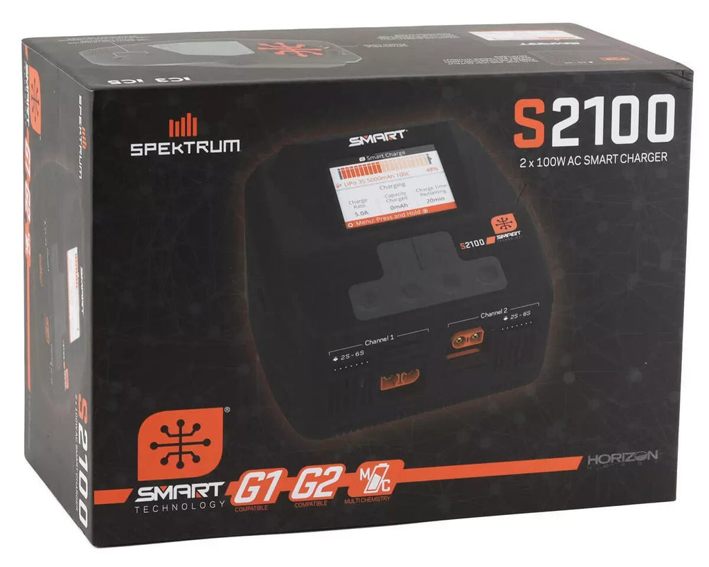 Spektrum RC S2100 2100 G2 AC RC Smart Battery Charger (6S/12A/100W x2) SPMXC2000