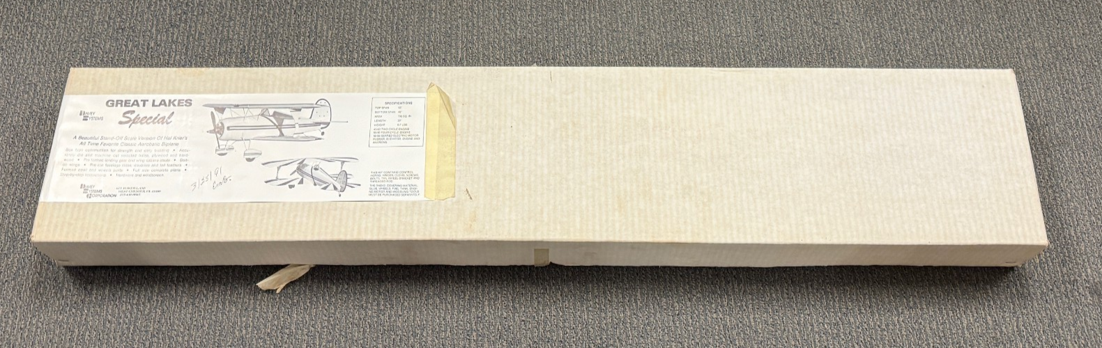 Davey Systems Great Lakes Special Balsa Wood RC Remote Control Airplane Kit