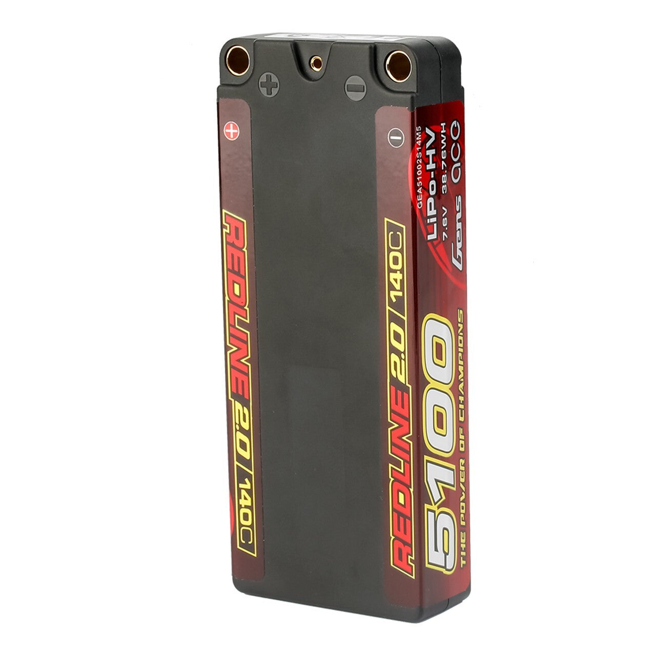 Gens ace Redline 2.0 5100mAh 2S 140C 7.6V HV Lipo RC Battery with 5.0mm bullet