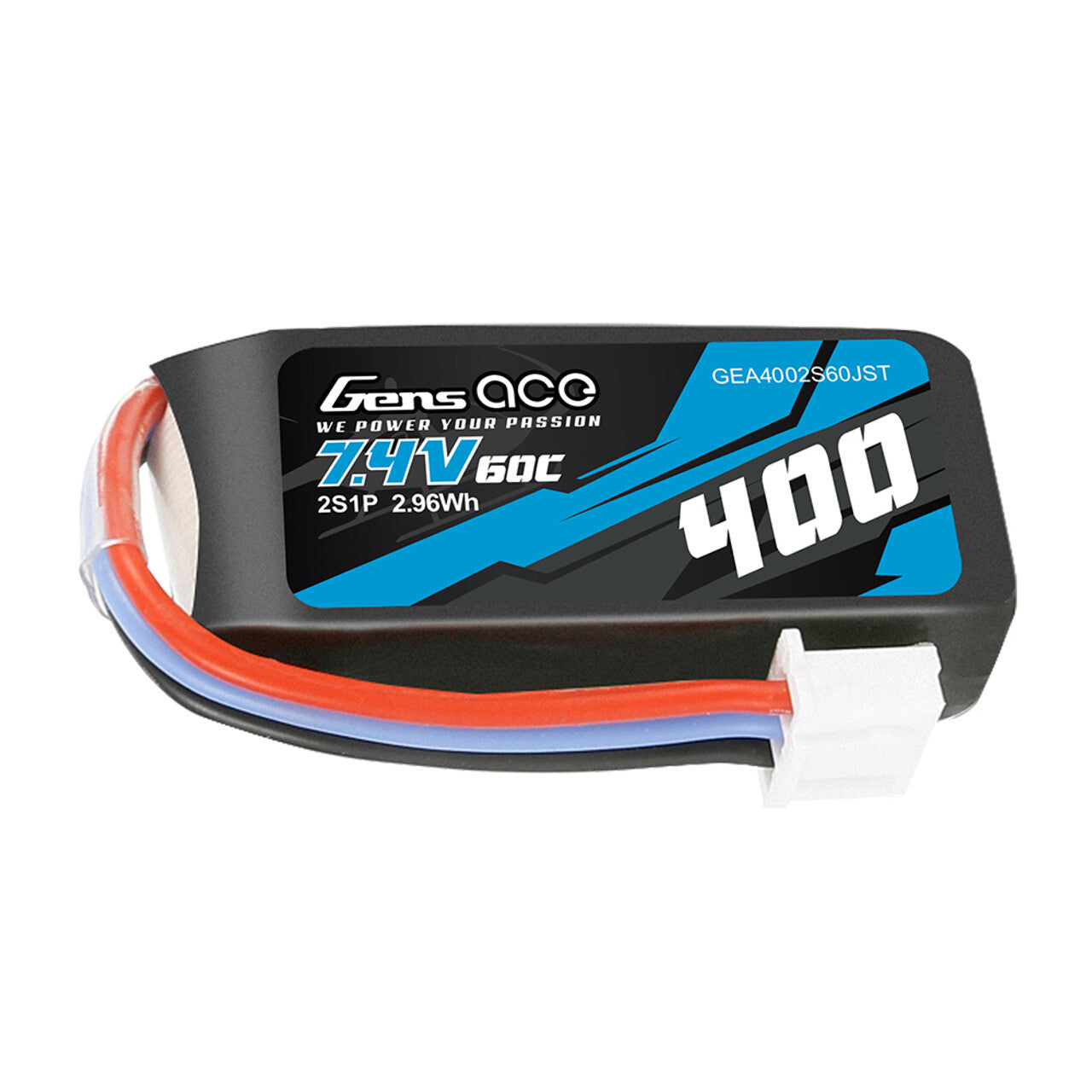 Gens Ace 400mAh 7.4V 60C 2S Lipo Battery Pack w/ JST-XHR Plug : OMP M1 Align T15