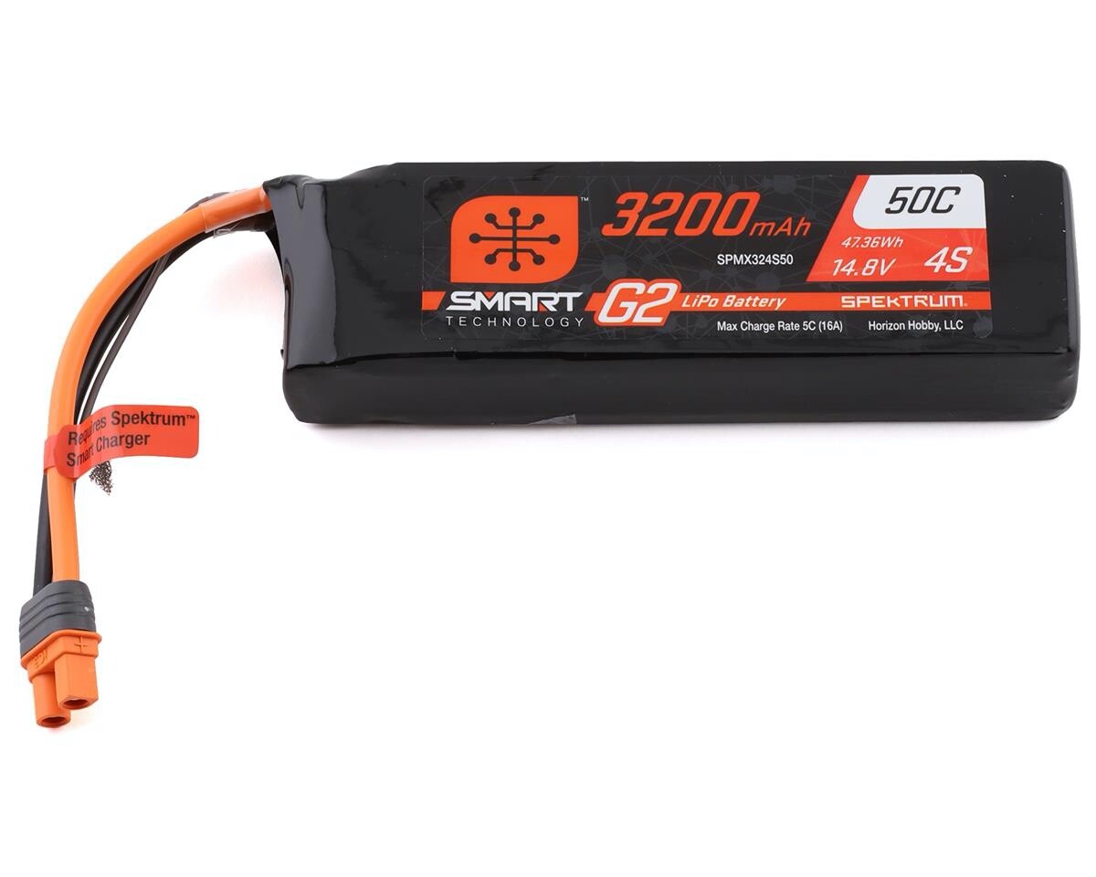 Spektrum RC 4S Smart G2 LiPo 50C Battery Pack 14.8V 3200mAh w/ IC3 Connector