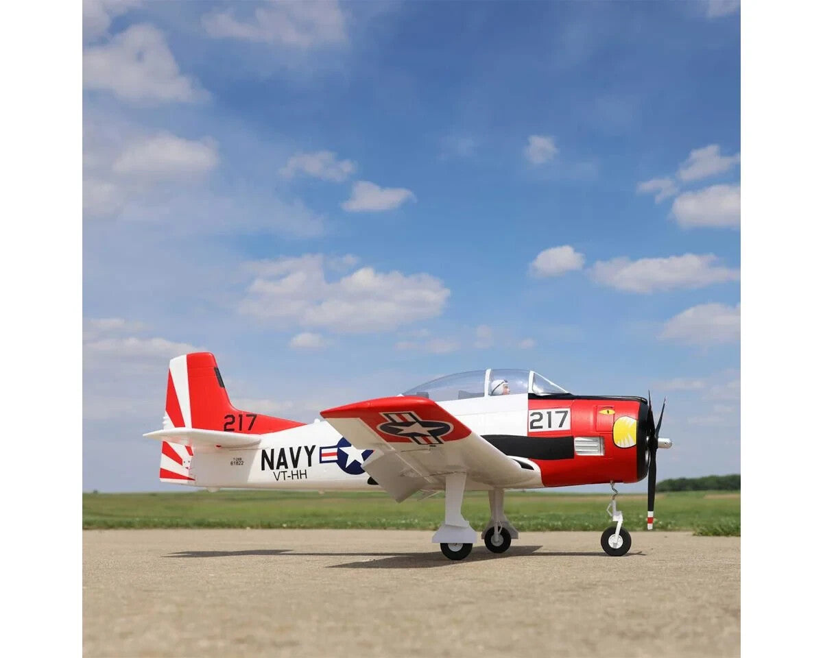 E-flite EFlite T28 T-28 Trojan 1.2m BNF Bind in Fly Basic Electric RC Airplane