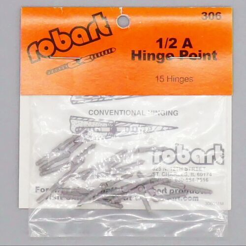 Robart Manufacturing RC Airplane Hinge Point Hinges 1/2A (15) 306 ROB306