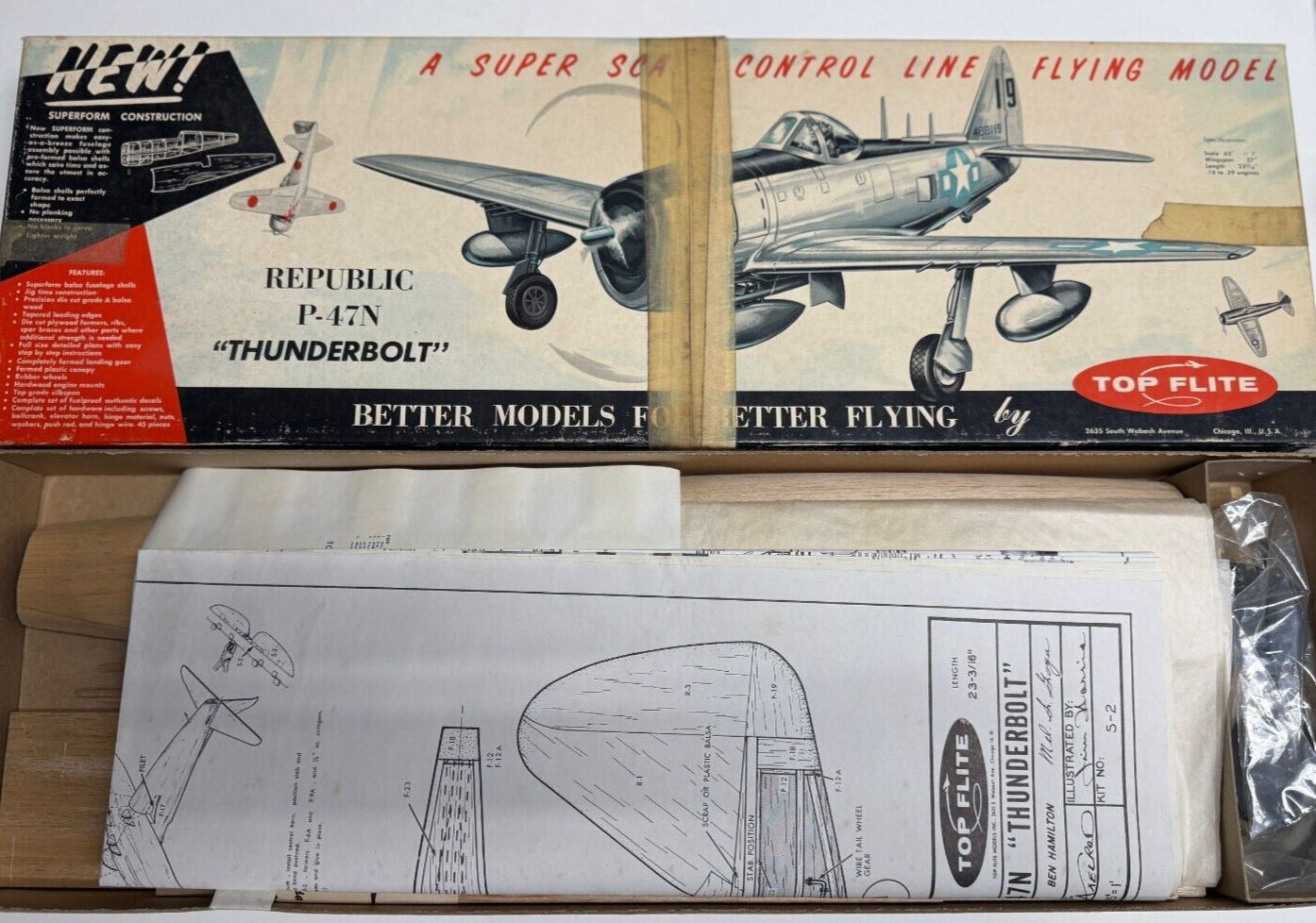 Top Flite Top-Flight Republic P 47 N P-47 P47 Thunderbolt Control Line Model Kit