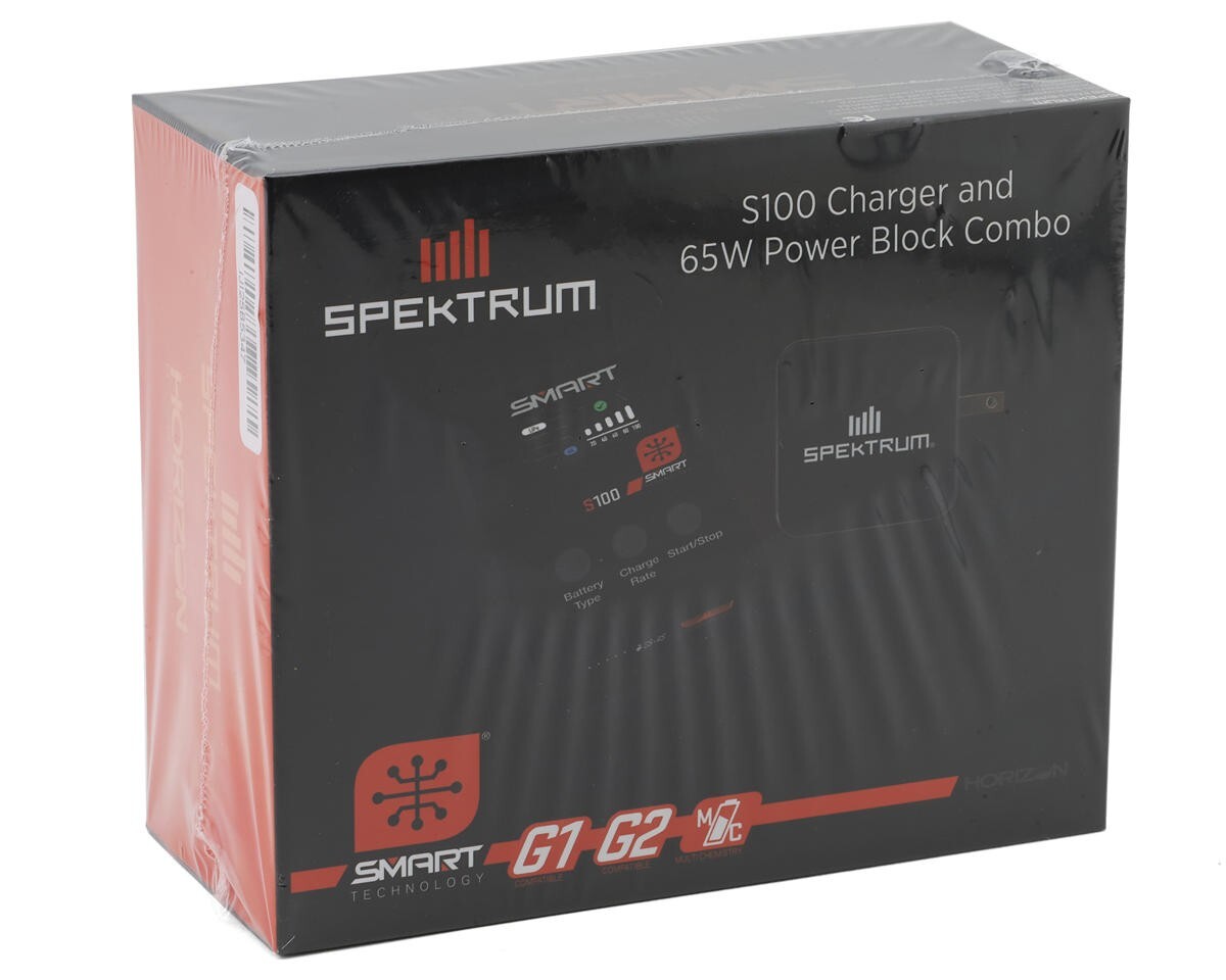Spektrum RC S100 Smart Charger w/USB-C Power Supply Combo SPMXC2090P