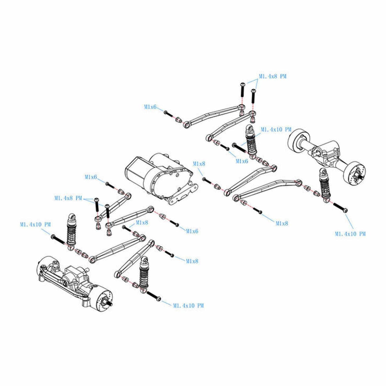 HOT RACING SXTY133H Brass No-Flex Link Set, 1/30 Axial SCX30 HRASXTY133X08