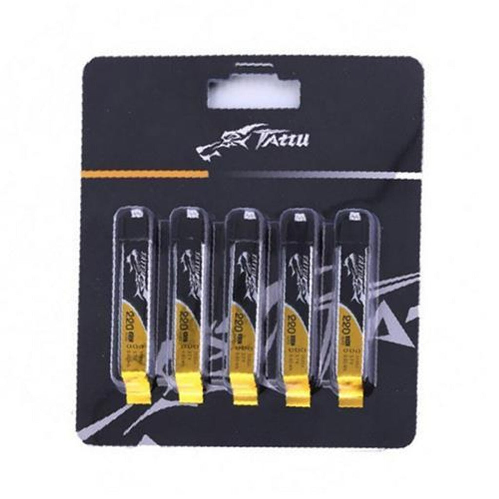 Tattu 220mAh 3.7V 45C 1S1P Lipo Battery Pack (5pcs) : Blade Inductrix Tiny Whoop