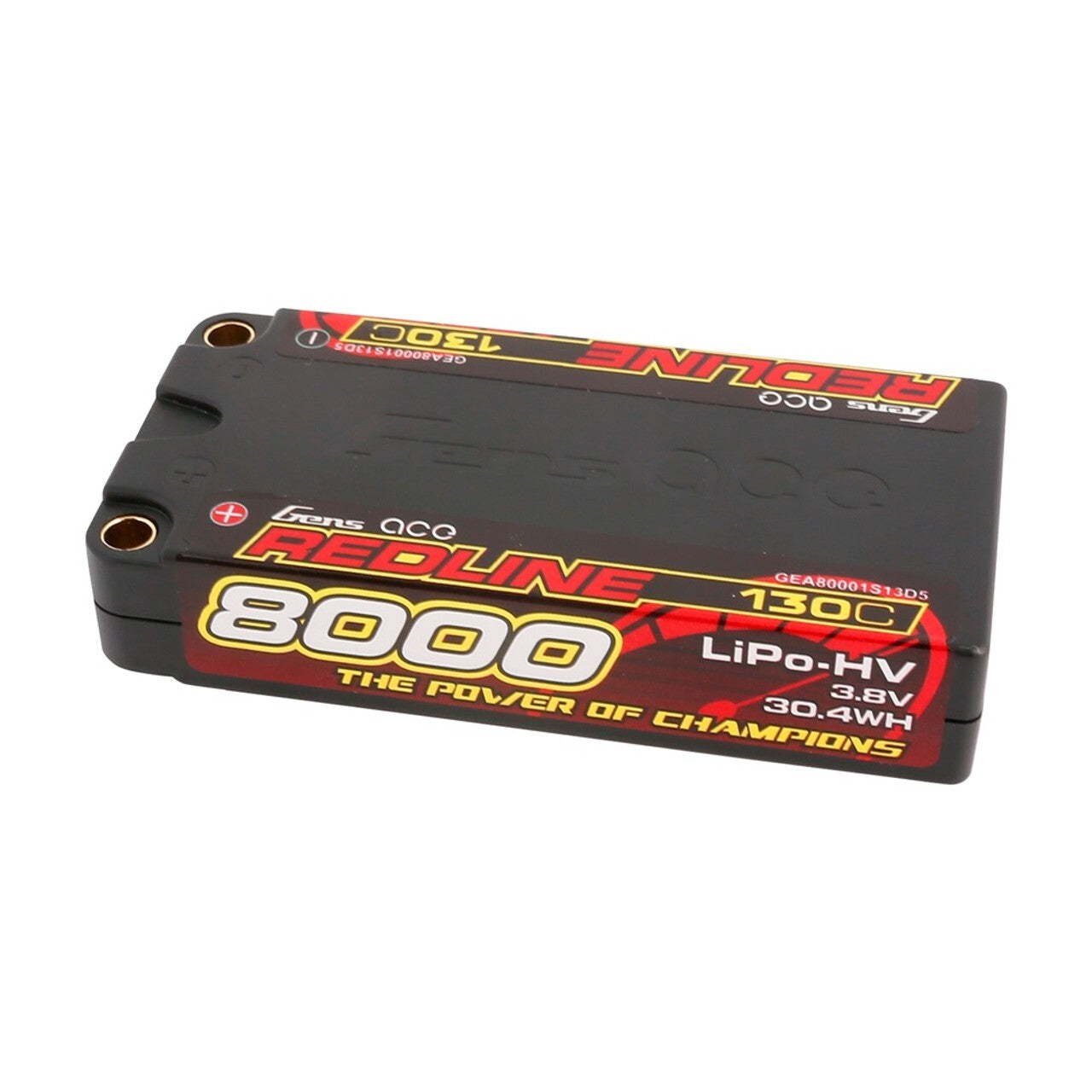 2x Gens Ace 3.8V 130C 1S 5mm 8000mAh Lipo Battery HardCase HV 1:8 1:10 RC Car