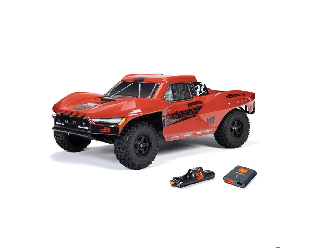 Arrma Fury 2WD MEGA 550 RTR Brushed 1/10 Off-Road Short Course Truck (Red) w/SLT