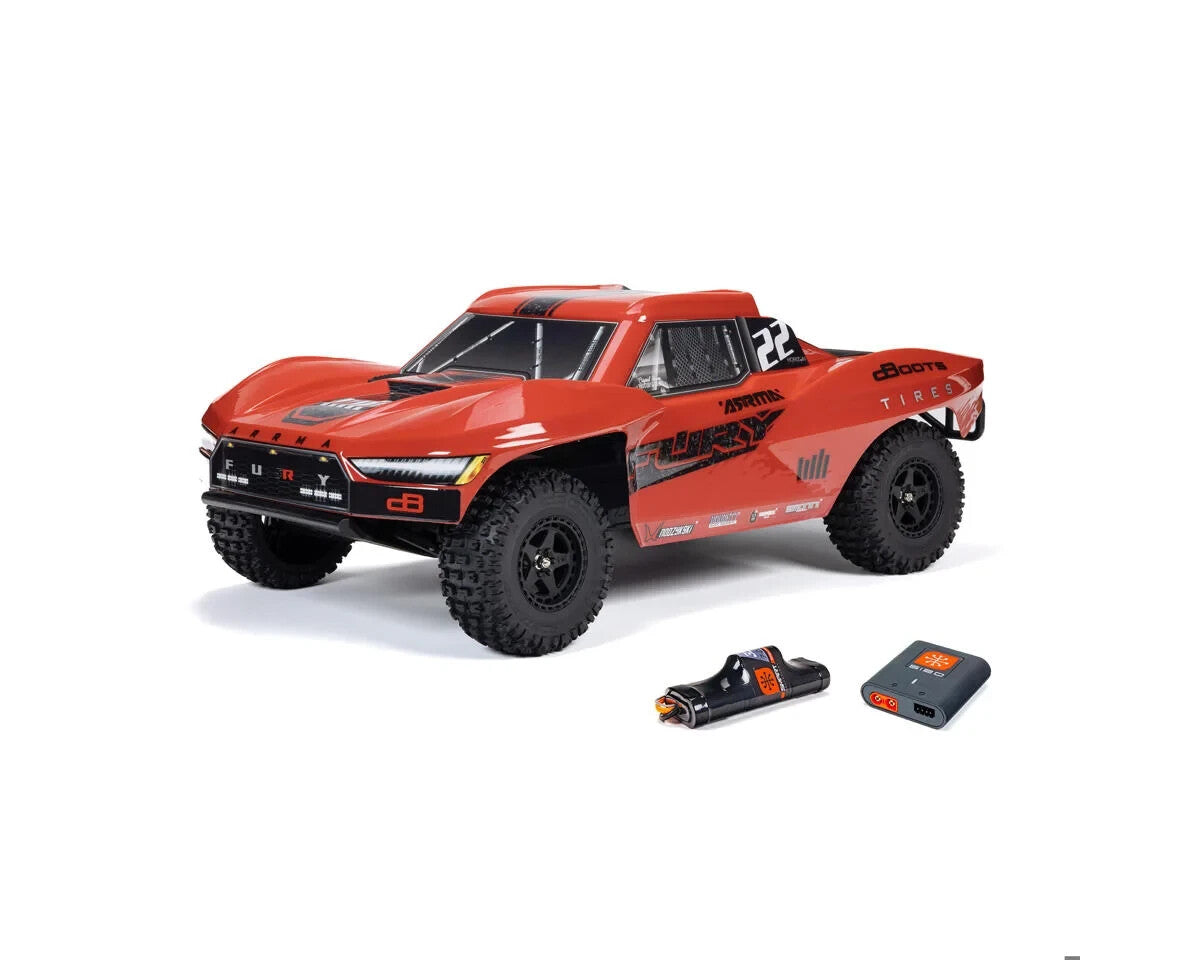 Arrma Fury 2WD MEGA 550 RTR Brushed 1/10 Off-Road Short Course Truck (Red) w/SLT