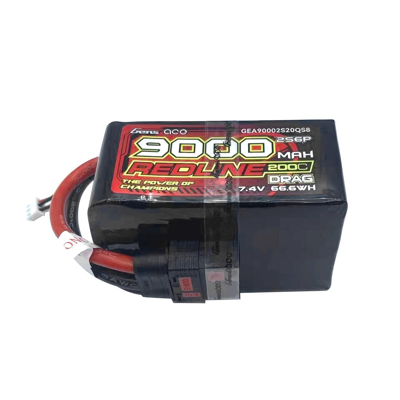 2x Gens Ace Redline 9000mAh 7.4V 200C 2S RC Lipo Battery QS8 For Traxxas Drag