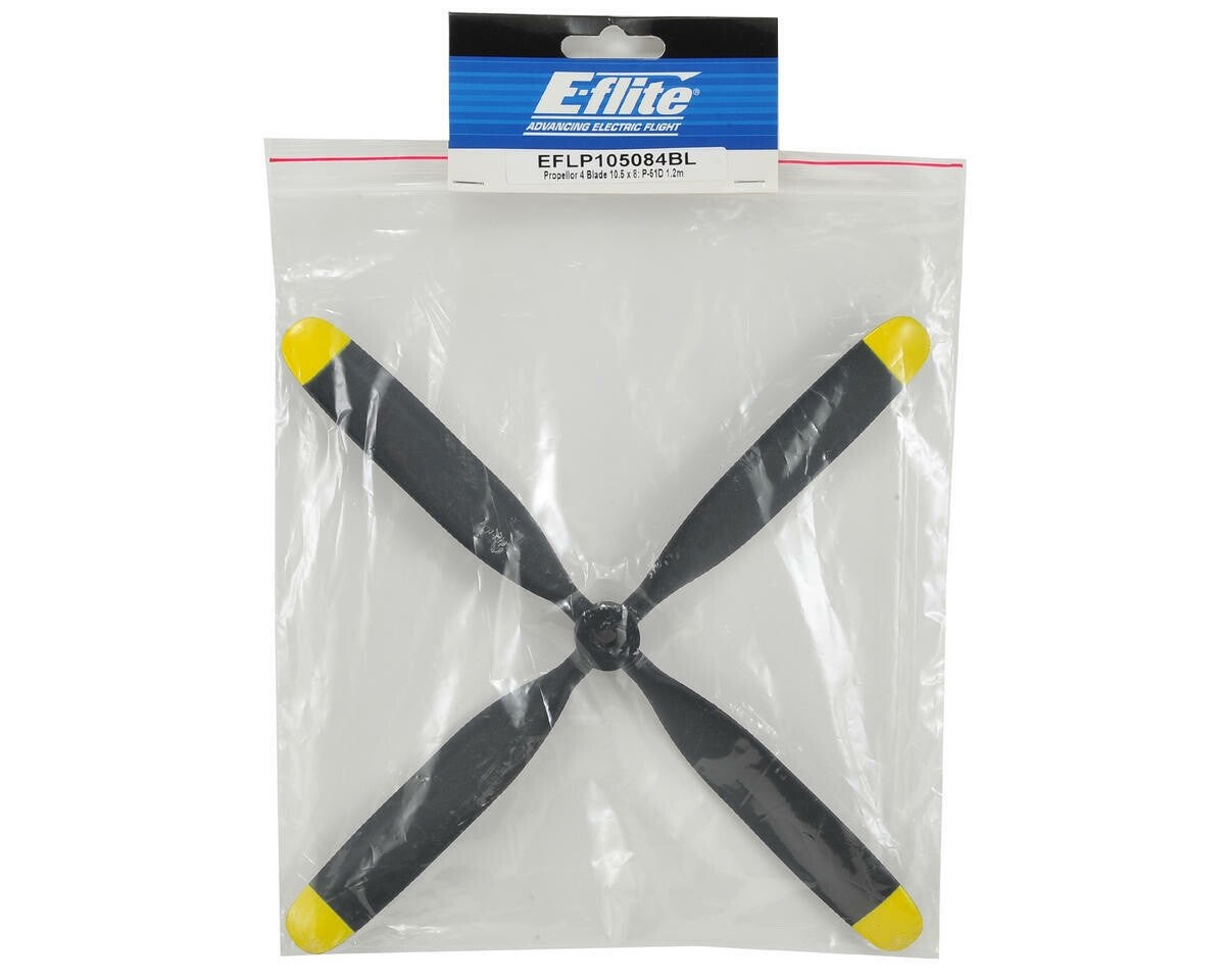 E-flite EFlite P51 P-51D Mustang 1.2m 10.5x8 4 Blade Propeller Prop EFLP105084BL