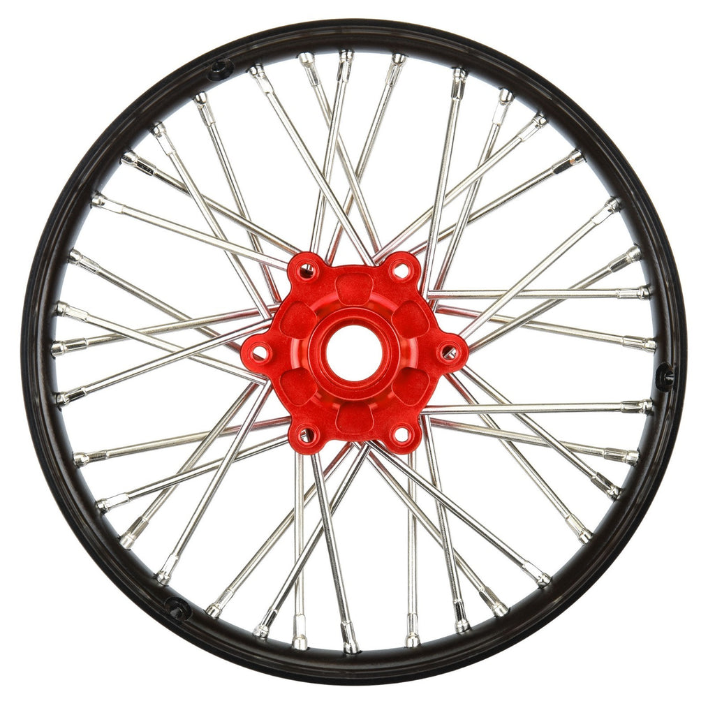 Pro-Line 1/4 Pro-Spec Aluminum V2 Bead Front Wheel Black/Red (1): Promoto-MX