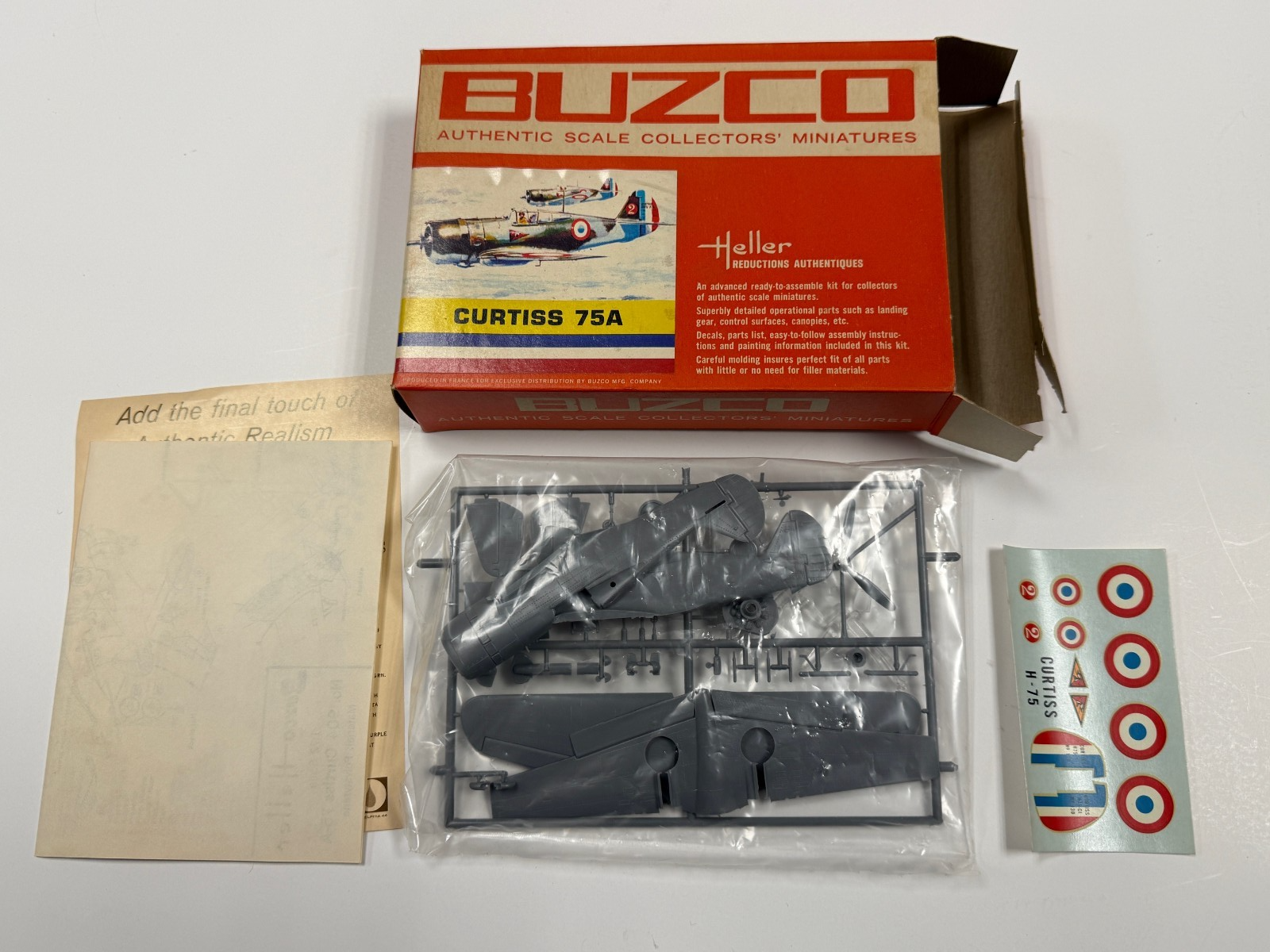 Curtiss 75A Model Kit ~ by Buzco Heller~ 1:72 Scale WW2 Fighter Plane ~ USA NEW