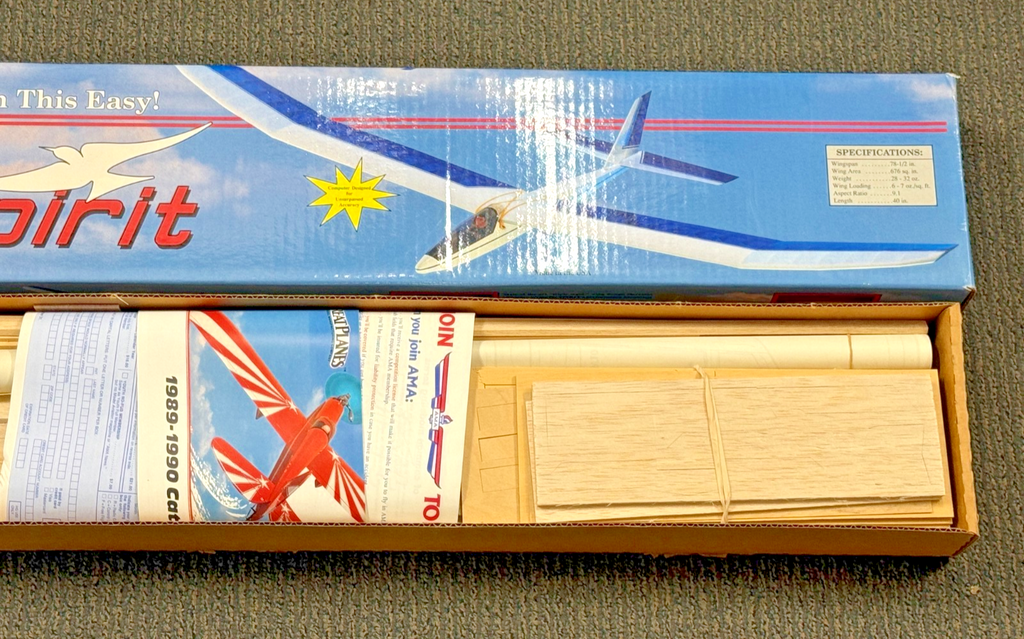 New Great Planes Spirit 2M Two 2 Meter RC Remote Control Balsa Airplane Kit