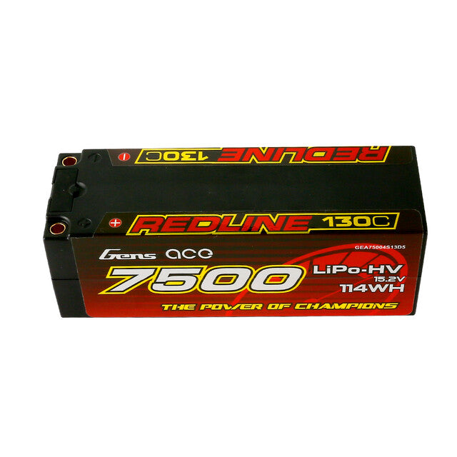 2x Gens Ace 7500mAh 4S HardCase 130C 15.2V Lipo RC Car Truck Battery w/ Deans 