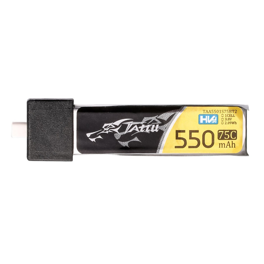 Tattu 1S 550mAh 75C 3.8V HV Lipo RC Drpne Battery Pack With BT 2.0 Plug 5 Pack