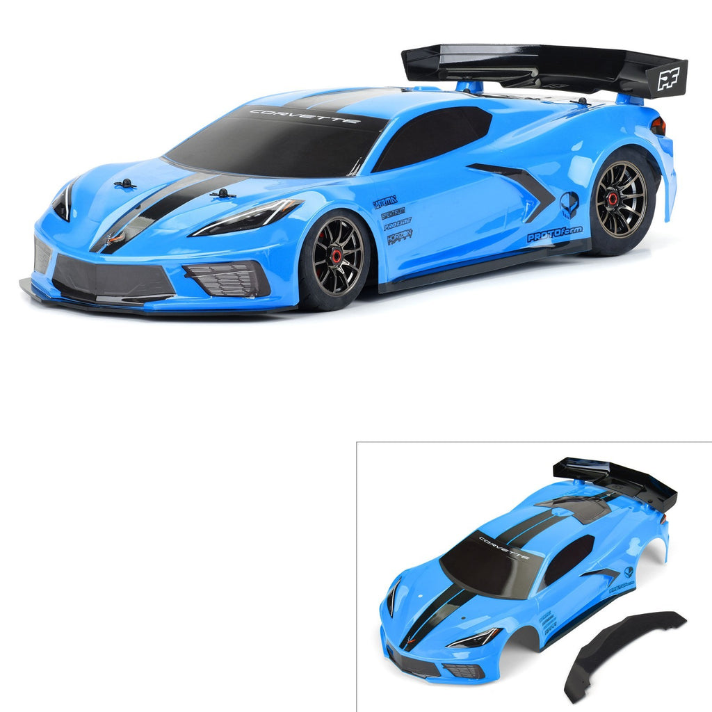 PROTOform PRM157713 1/7 Chevy Corvette C8 Painted Body Blue ARRMA Felony (Blue)