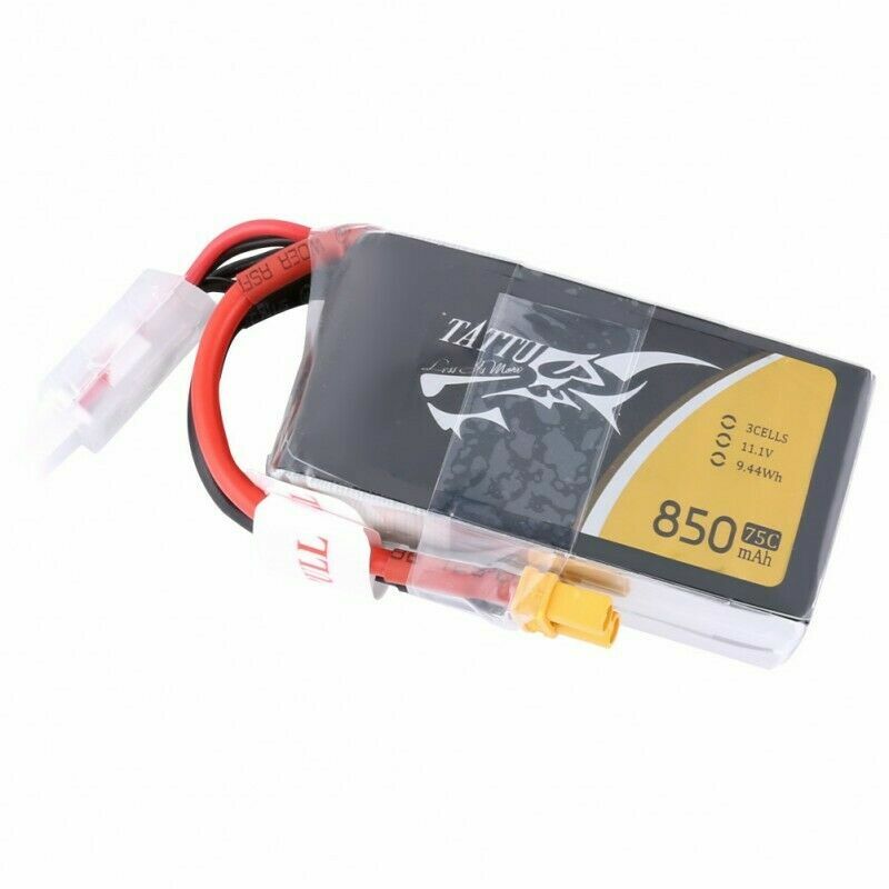 2x Tattu 850mAh 11.1V 75C 3S RC Remote Control Lipo Battery With XT30 Plug