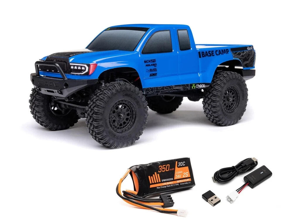 Axial SCX24 Base Camp 1/24 4WD RTR Scale Mini Rock Crawler Blue AXI-1219T2
