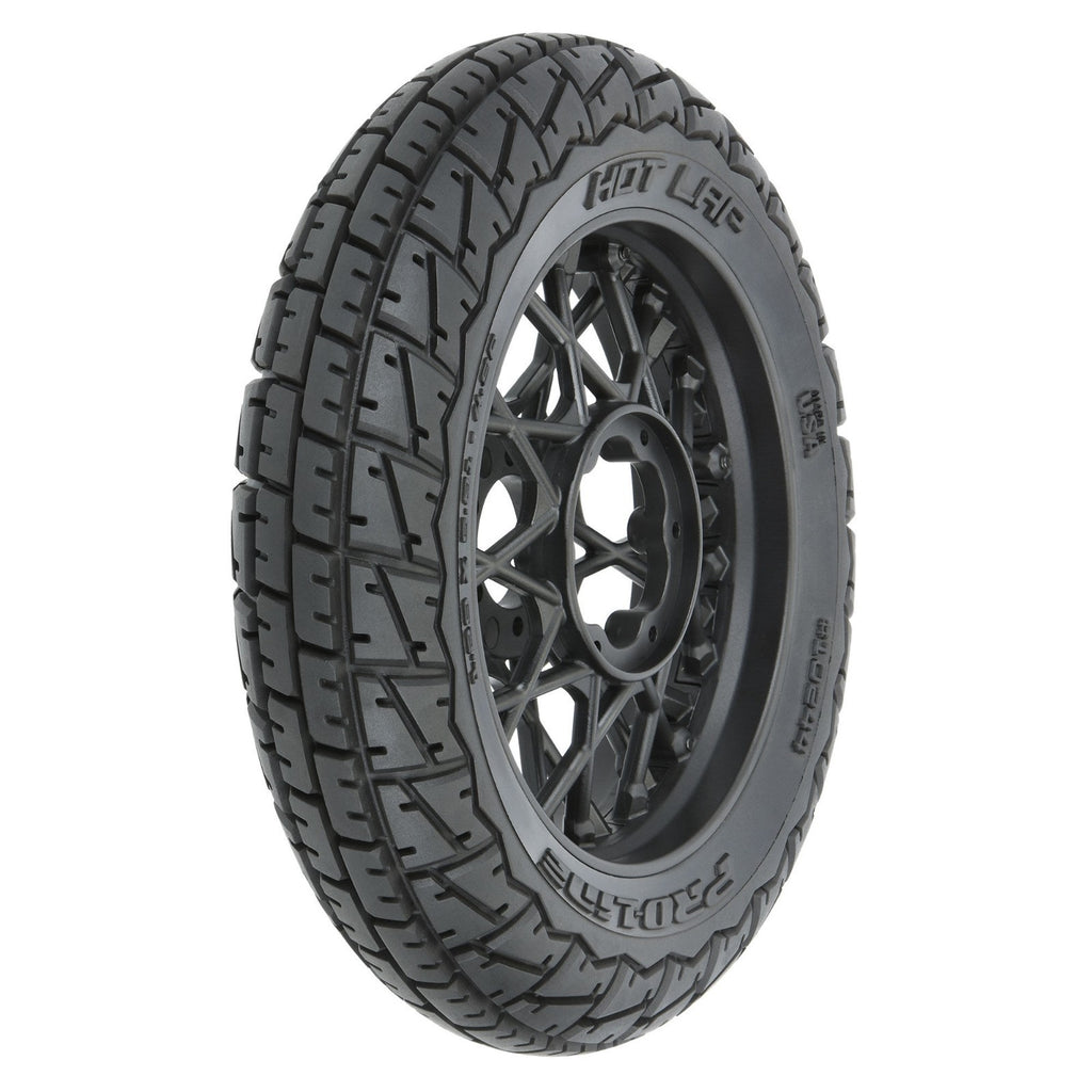 ProLine PRO1024410 Hot Lap S3 Motorcycle Front Tire Mounted on Black Supermoto