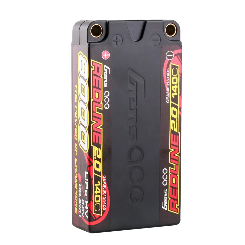 Gens Ace Redline 8000mAh 3.8V 140C 1S HardCase HV Lipo RC Car Battery For 1:8