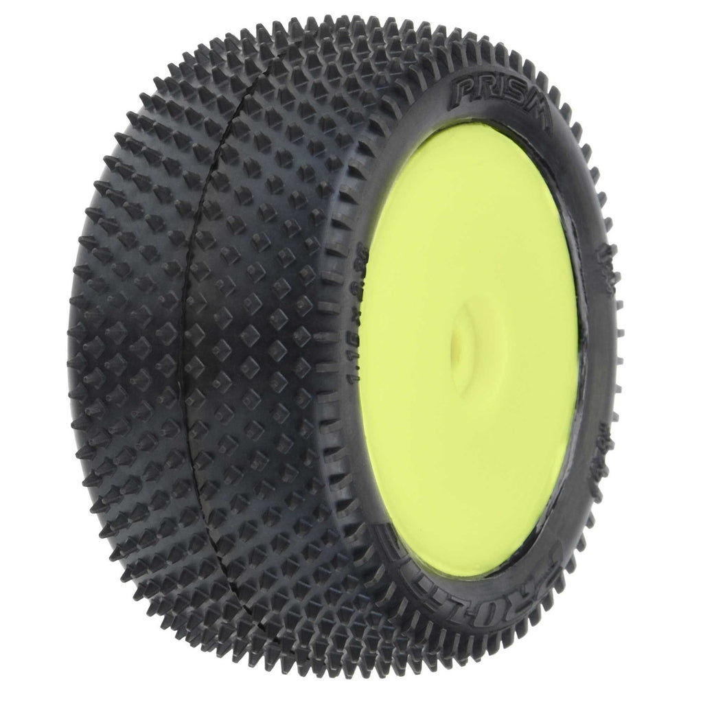 Pro-Line Racing Prism Carpet Tires MTD Yellow Mini-B Rear PRO829712 RC Tire