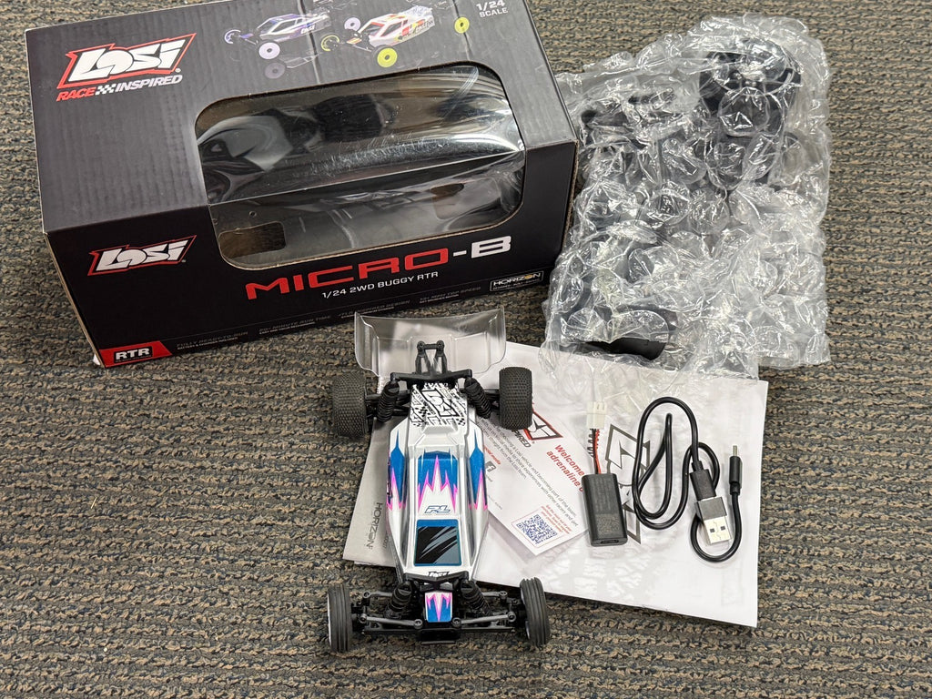 Losi LOS00007T2 1/24 Scale Micro-B MicroB 2WD RTR Ready to Run Buggy : Silver