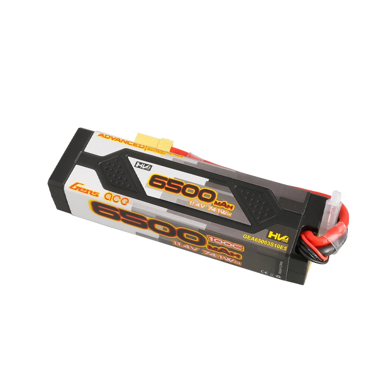 Gens Ace Advanced 6500mAh 11.4V 100C 3S HardCase Lipo Battery Pack EC5 : Arrma