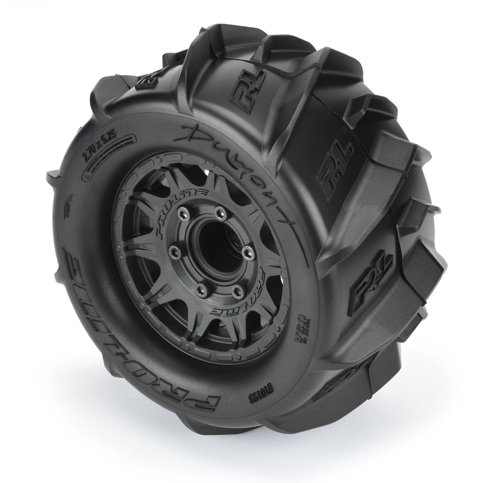Pro-Line Racing Dumont 2.8 Sand/Snow MTD Raid Black Wheels F/R (PRO1019310)