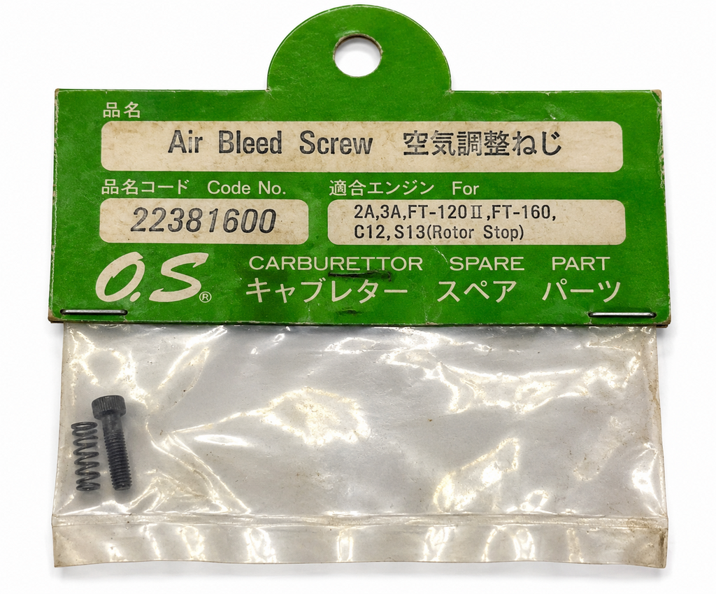 OS Engine 22381600 Air Bleed Screw & Spring 2A 3A FT-120 II FT-160 NOS