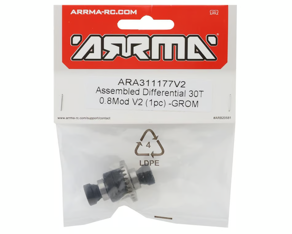 ARRMA Assembled Differential 30T 0.8Mod V2 1pc - For All GROM Cars ARA311177V2