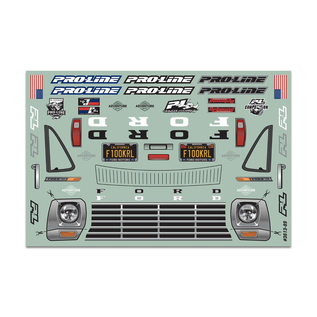 Pro-Line Racing 1/10 1967 Ford F-100 Clear Body 12.3 WB Crwlrs PRO361300