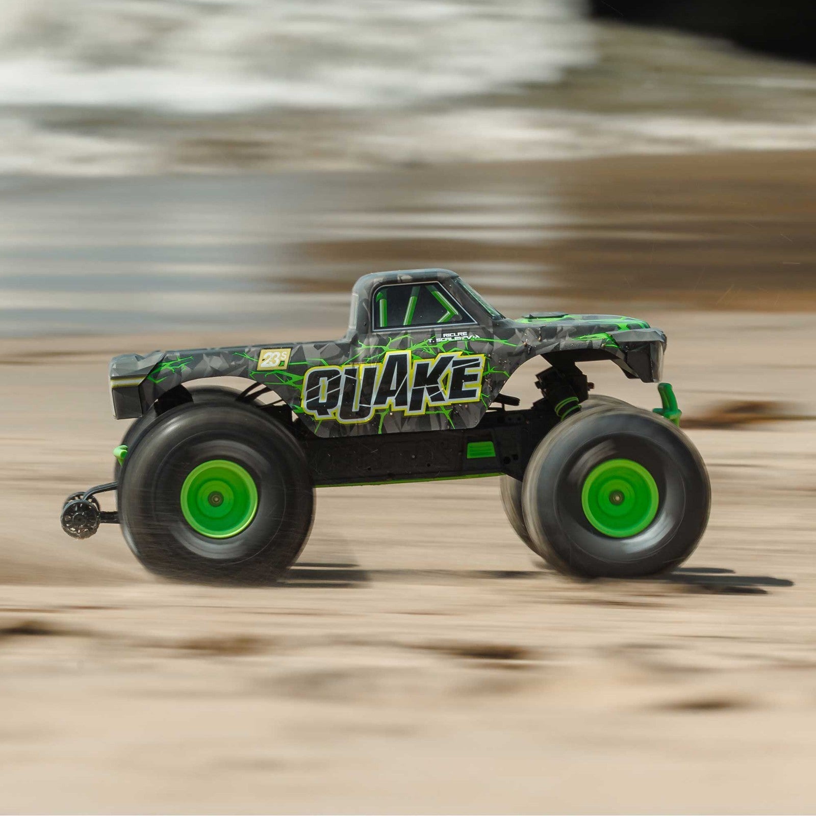 ARRMA 1/10 QUAKE 223S DSC 2WD RTR Brushless Monster Truck, Green ARA3537T2