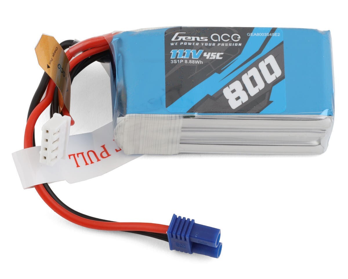 Gens Ace 3S LiPo Battery 45C (11.1V/800mAh) [GEA8003S45E2] : Blade 230S 200SRX