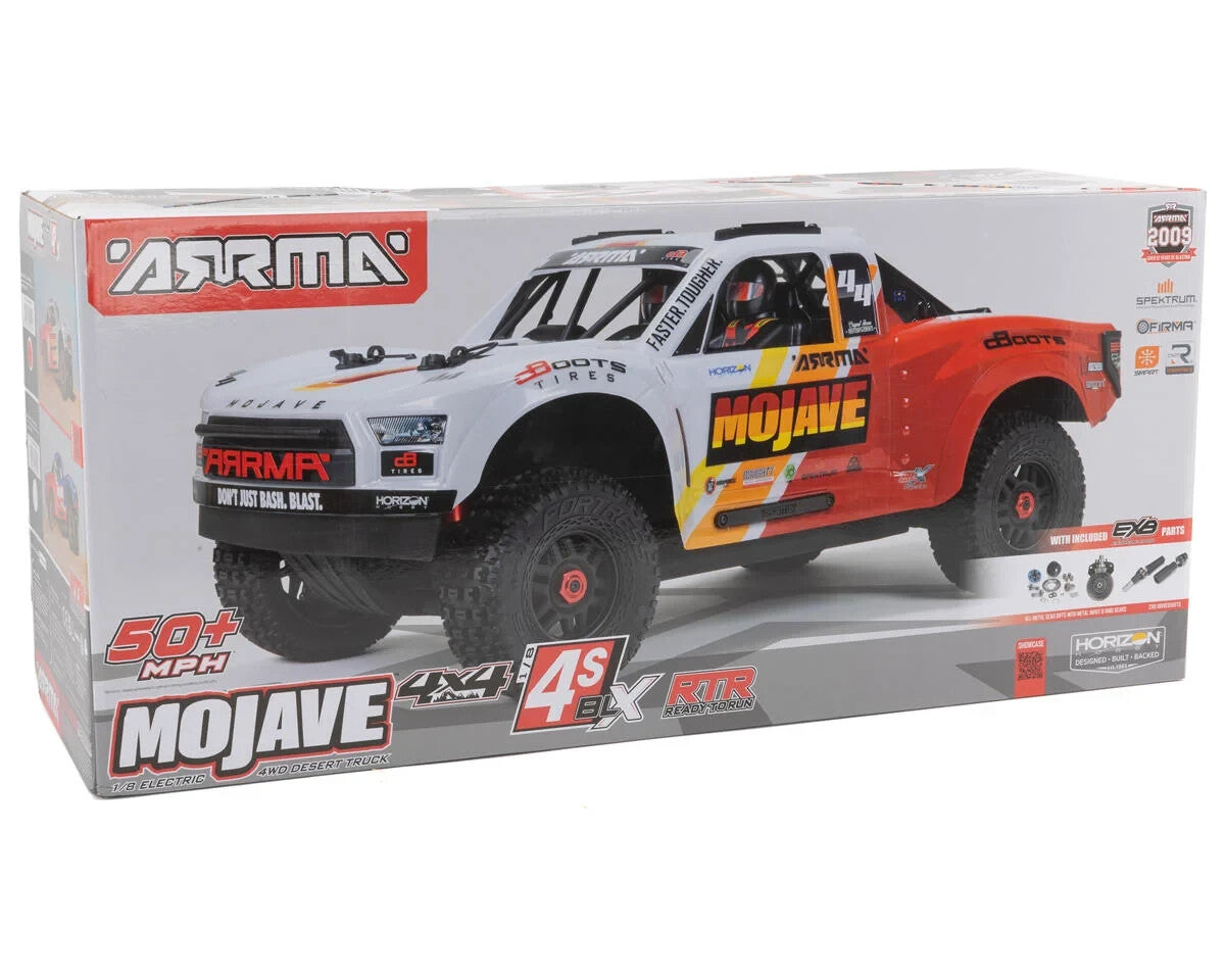 Arrma Mojave 4S BLX Brushless 1/8 4WD RTR Electric Desert Truck White / Red