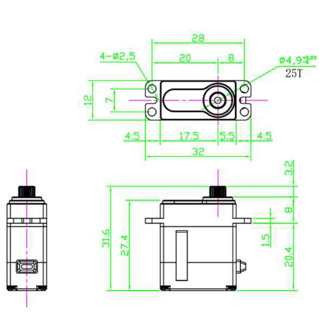 REEFS RC SEHREEFS162 99Micro Brass Edition High Torque Metal Gear Servo