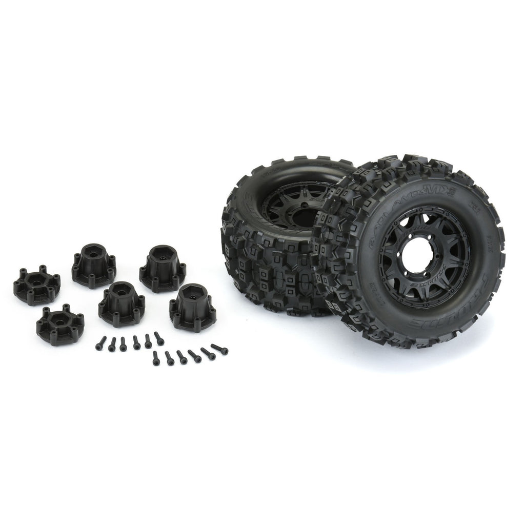 ProLine PRO1012510 Badlands MX28 2.8” Mounted RC Monster Truck Tires Black Raid