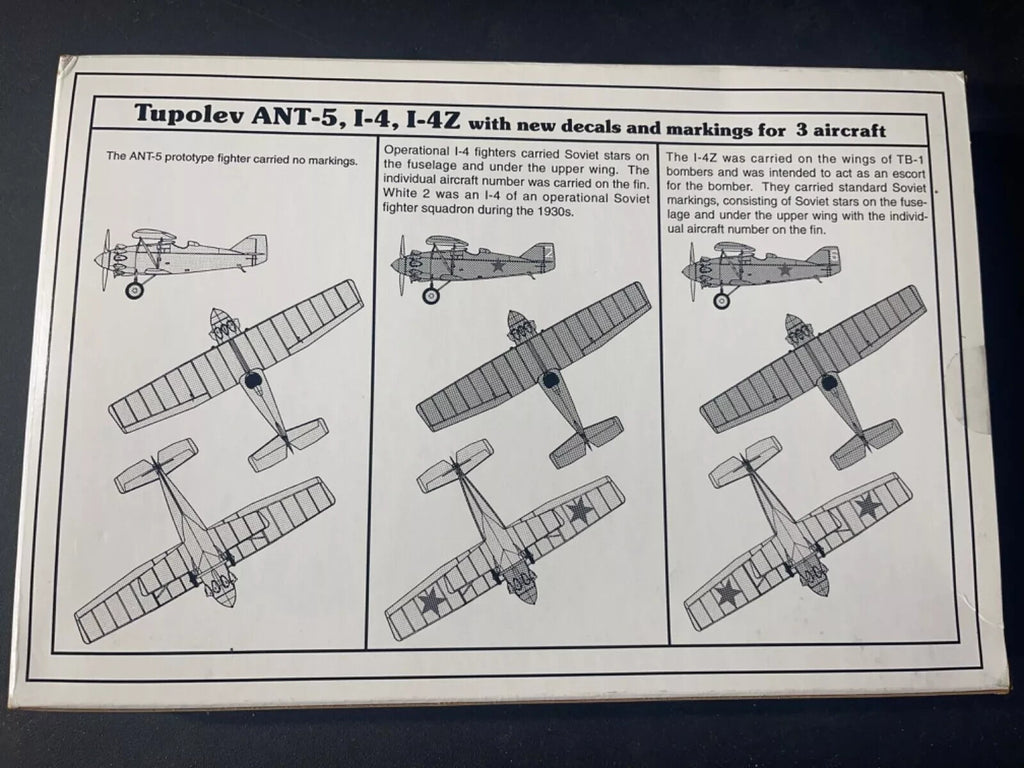 Encore Models Tupolev ANT-5, I-4, I-4Z Aircraft Model Kit No. 1013, 1/72 Scale