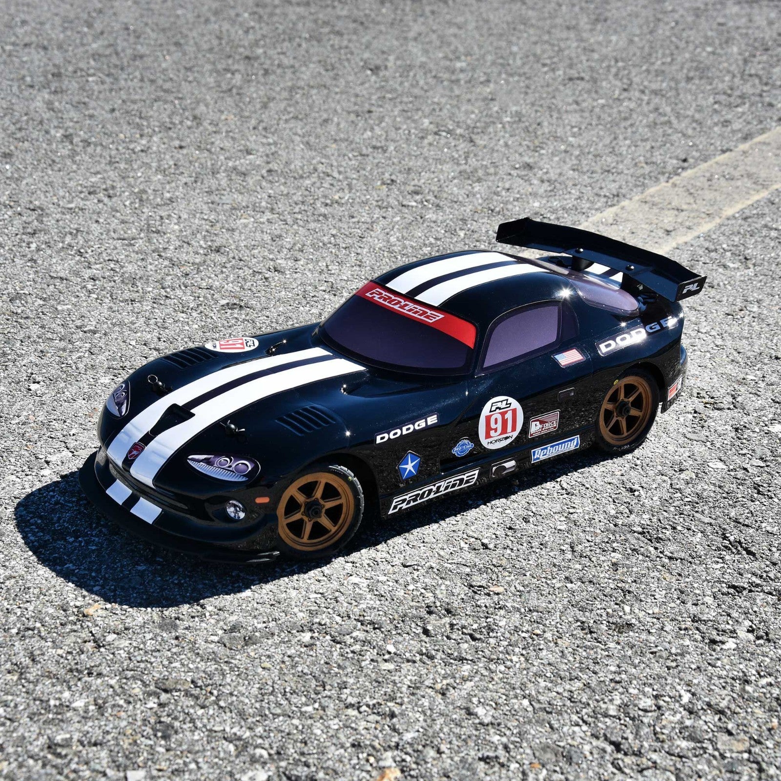 ProLine Racing Pre-Cut 2002 Dodge Viper GTS Black for Losi NASCAR PRO368414