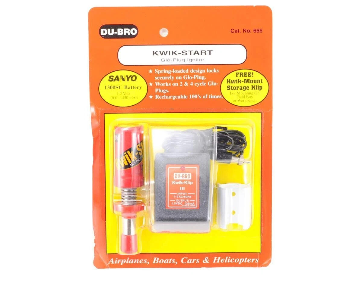 Dubro DUB666 666 Kwik Start RC Nitro Airplane Engine Glow Ignitor with Charger