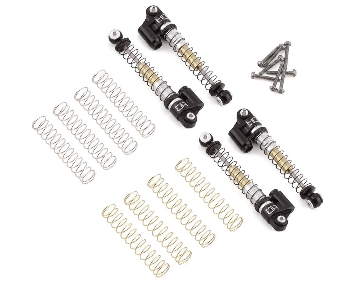 Hot Racing Aluminum Threaded Telescopic Shocks Set (4) For SCX24 HRASXTF485TR04