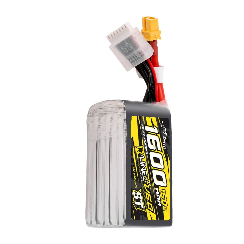 2x Tattu R-Line Version 6.0 1600mAh 160C 6S 22.2V ST Lipo Battery Pack with XT60