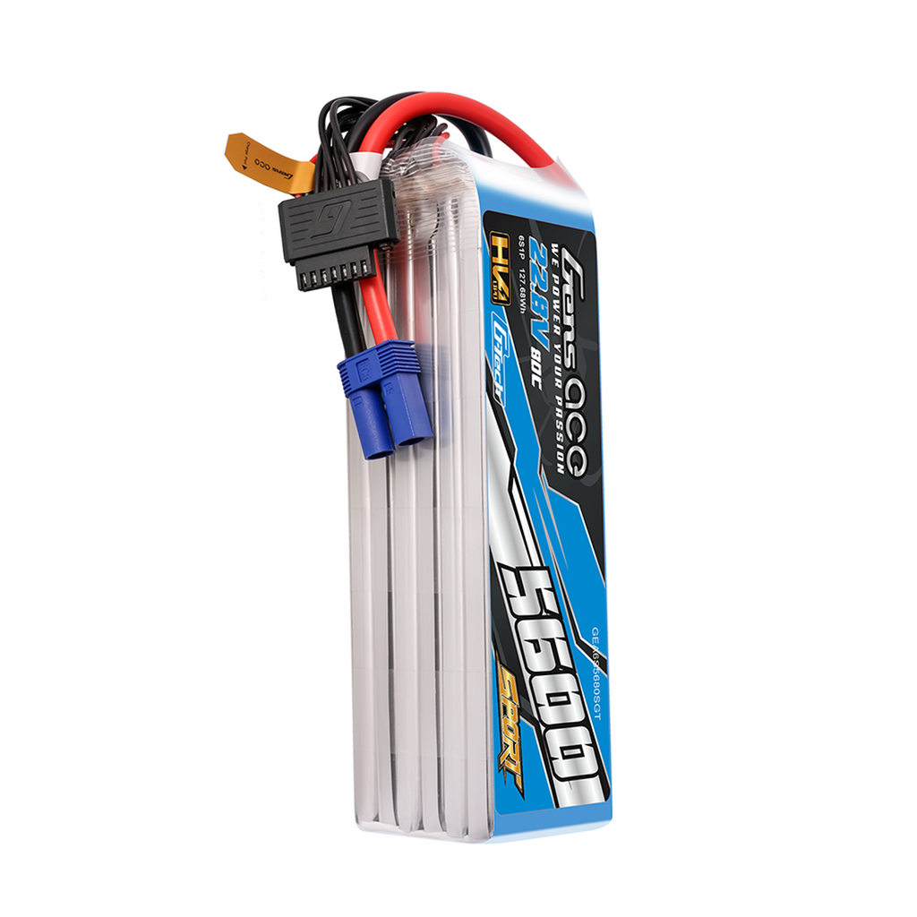 Gens Ace GTech HV 5600mAh 6S 80C 22.8V Lipo Battery Pack with EC5 Plug