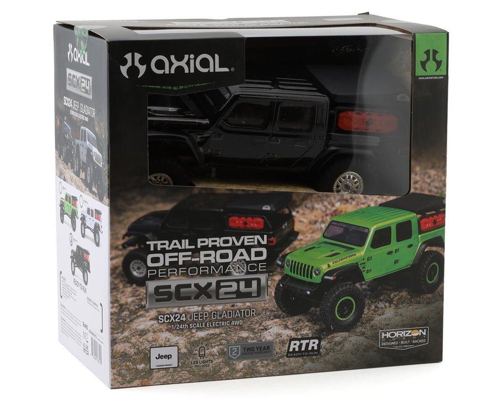 Axial SCX24 Jeep JT Gladiator 1/24 Scale 4WD RTR Ready To Run Crawler Black