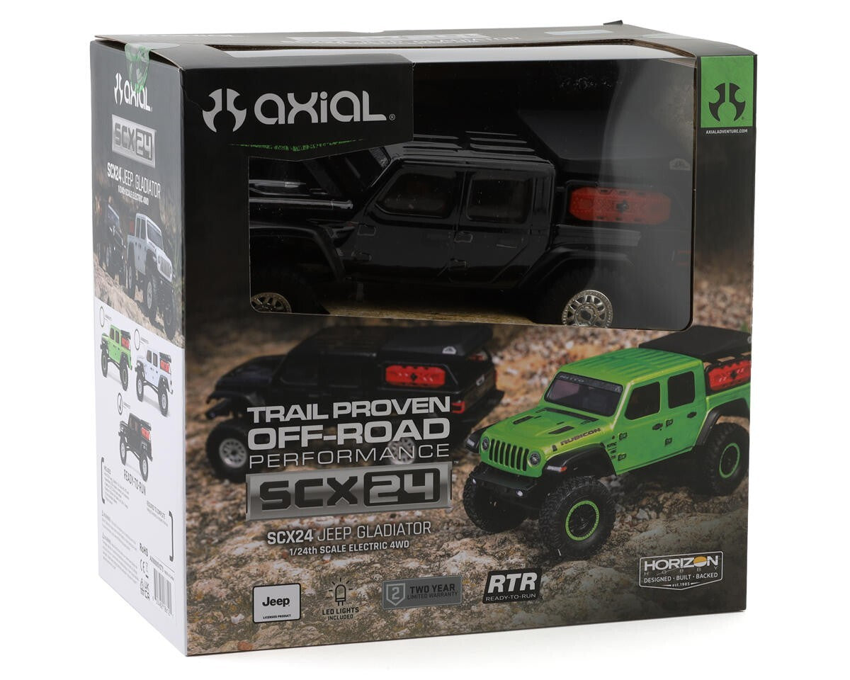 Axial SCX24 Jeep JT Gladiator 1/24 Scale 4WD RTR Ready To Run Crawler Black
