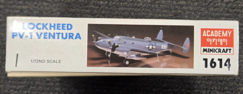 1/72 Scale Academy, Lockheed PV-1 Ventura Airplane Model Kit #1614